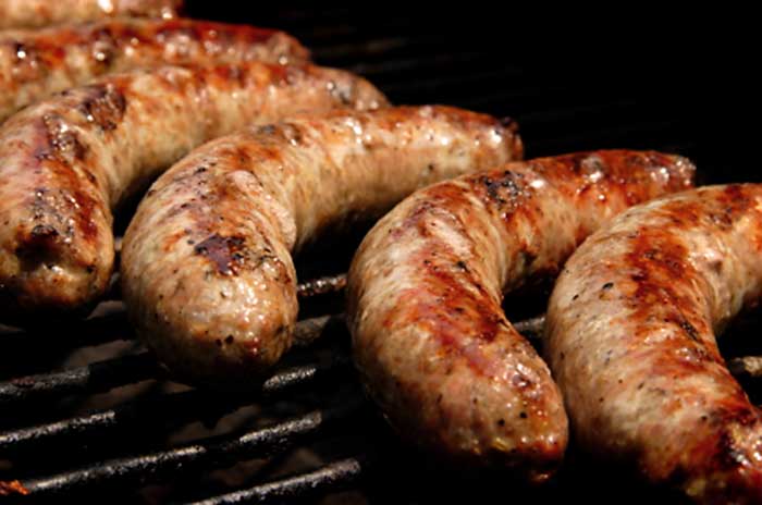 Perfectly barbecued sausages
